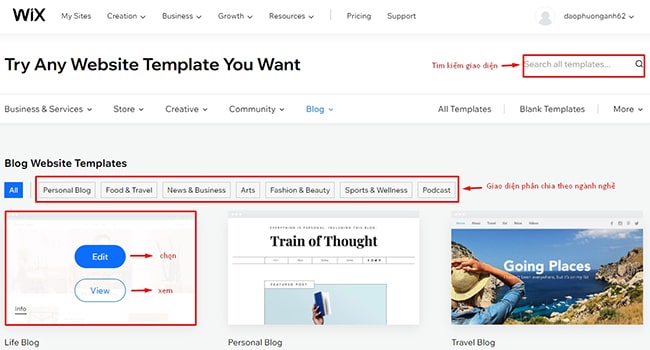 Chọn, thiết kế giao diện web